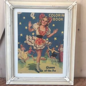 Framed Sonja Henie coloring book cover